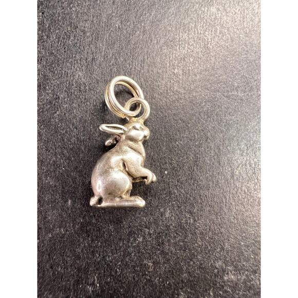 Vintage Sterling Silver MCM Rabbit Charm Bunny Pendant Jewelry Fine Silver - Picture 7 of 16